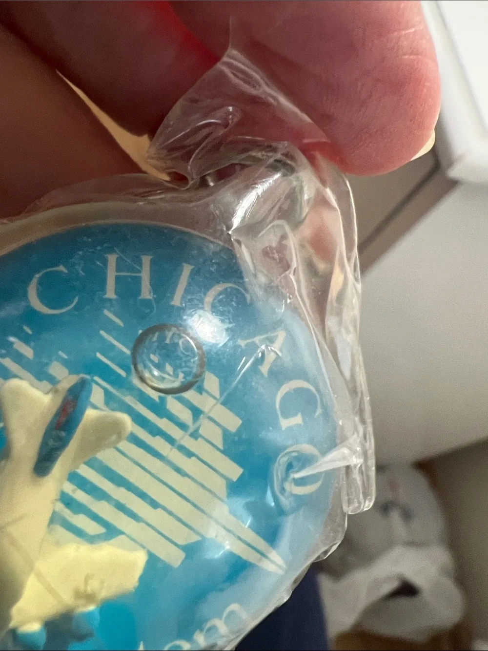 Unique Blue Airport System Floating Airplane Keychain - Vintage